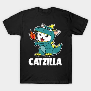 Catzilla Kitten Dragon Cat Halloween Costume Funny Cats T-Shirt